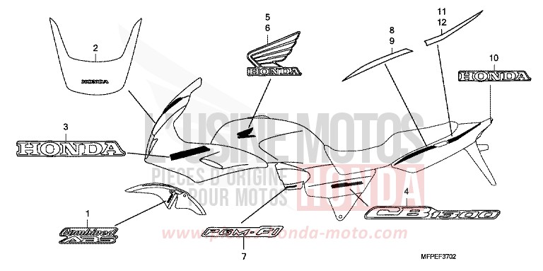 MARKE (CB1300SA-3ED,3F,8E) von CB1300 Super Bold'or ABS PEARL SUNBEAM WHITE (NHA66KF) von 2010